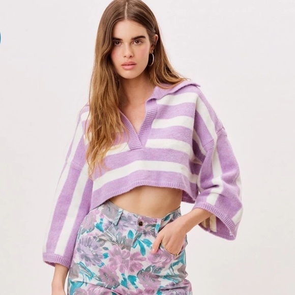 For Love & Lemons Maud Boxy Cropped Sweater • L - Picture 3 of 12